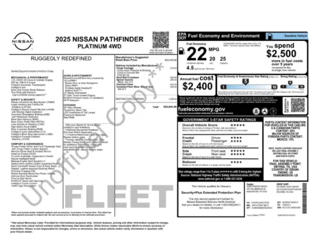 Another view of 2025 Nissan Pathfinder Platinum for sale in Lexington, NC at Jerry Hunt Supercenter - Lexington