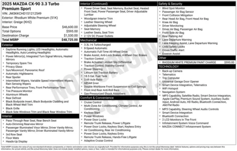 More photos of 2025 Mazda CX-90 3.3 Turbo Premium at Jerry Hunt Supercenter - Lexington, NC