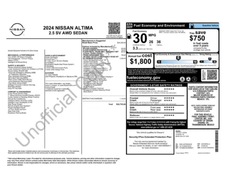 More photos of 2024 Nissan Altima 2.5 SV at Jerry Hunt Supercenter - Lexington, NC