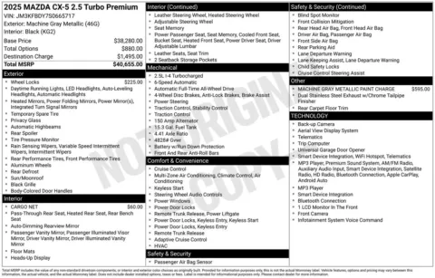 More photos of 2025 Mazda CX-5 2.5 Turbo Premium at Jerry Hunt Supercenter - Lexington, NC