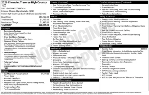 More photos of 2026 Chevrolet Traverse High Country at Jerry Hunt Supercenter - Lexington, NC