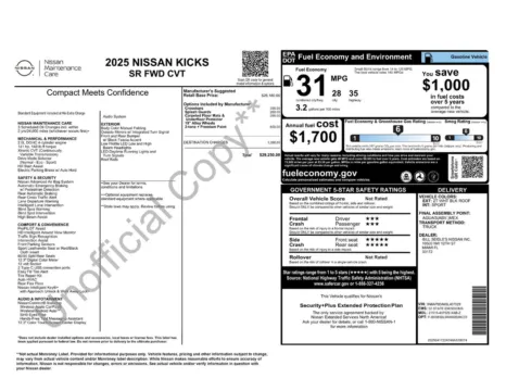 Another view of 2025 Nissan Kicks SR for sale in Lexington, NC at Jerry Hunt Supercenter - Lexington