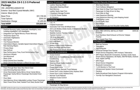 Another view of 2025 Mazda CX-5 2.5 S Preferred Package for sale in Lexington, NC at Jerry Hunt Supercenter - Lexington