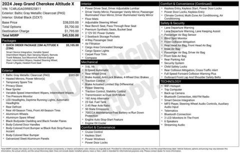 Another view of 2024 Jeep Grand Cherokee Altitude X for sale in Lexington, NC at Jerry Hunt Supercenter - Lexington