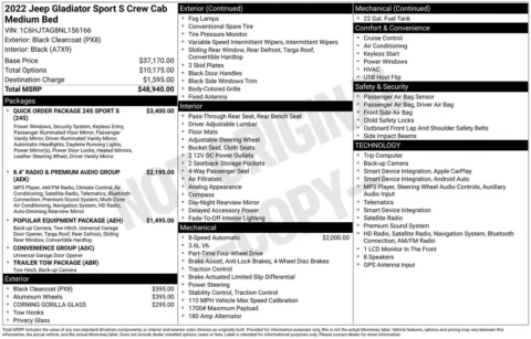 Another view of 2022 Jeep Gladiator Sport for sale in Lexington, NC at Jerry Hunt Supercenter - Lexington
