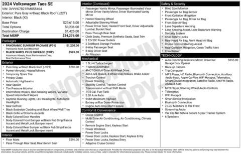 Another view of 2024 Volkswagen Taos 1.5T SE for sale in Lexington, NC at Jerry Hunt Supercenter - Lexington
