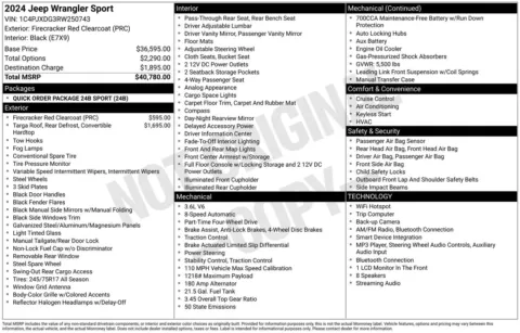 More photos of 2024 Jeep Wrangler Sport at Jerry Hunt Supercenter - Lexington, NC