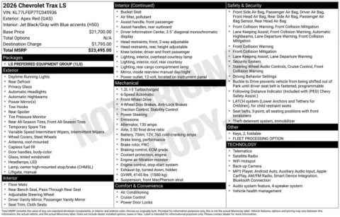 Another view of 2026 Chevrolet Trax LS for sale in Lexington, NC at Jerry Hunt Supercenter - Lexington