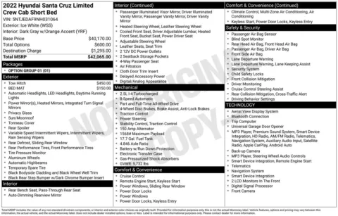 More photos of 2022 Hyundai Santa Cruz Limited at Jerry Hunt Supercenter - Lexington, NC