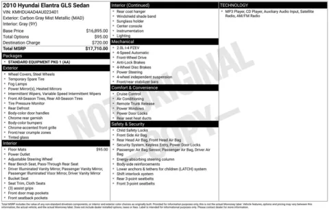 Another view of 2010 Hyundai Elantra GLS for sale in Lexington, NC at Jerry Hunt Supercenter - Lexington