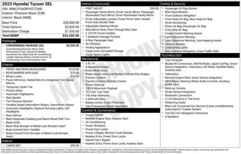 Another view of 2023 Hyundai Tucson SEL for sale in Lexington, NC at Jerry Hunt Supercenter - Lexington