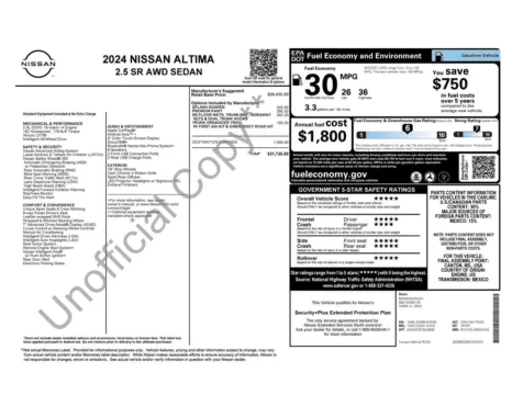 More photos of 2024 Nissan Altima 2.5 SR at Jerry Hunt Supercenter - Lexington, NC