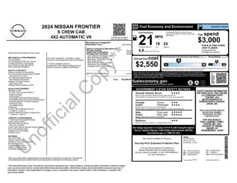 Another view of 2024 Nissan Frontier S for sale in Lexington, NC at Jerry Hunt Supercenter - Lexington