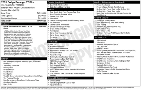 More photos of 2026 Dodge Durango GT Plus at Jerry Hunt Supercenter - Lexington, NC