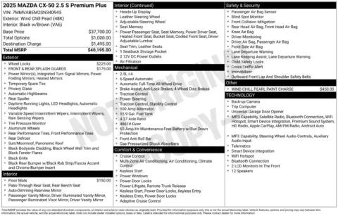 More photos of 2025 Mazda CX-50 2.5 S Premium Plus Package at Jerry Hunt Supercenter - Lexington, NC