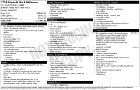 More photos of 2024 Subaru Outback Wilderness at Jerry Hunt Supercenter - Lexington, NC
