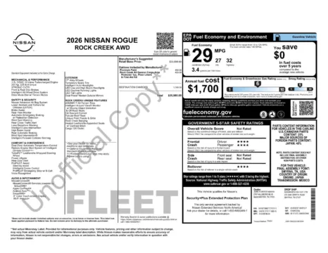 More photos of 2026 Nissan Rogue Rock Creek at Jerry Hunt Supercenter - Lexington, NC