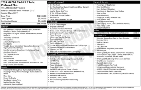 More photos of 2024 Mazda CX-90 3.3 Turbo Preferred Plus at Jerry Hunt Supercenter - Lexington, NC