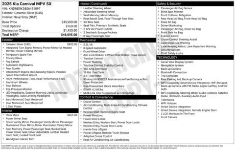 Another view of 2025 Kia Carnival SX for sale in Lexington, NC at Jerry Hunt Supercenter - Lexington