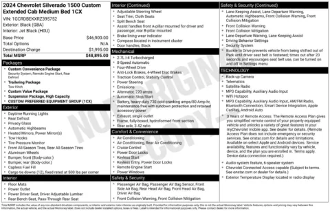 Another view of 2024 Chevrolet Silverado 1500 Custom for sale in Lexington, NC at Jerry Hunt Supercenter - Lexington