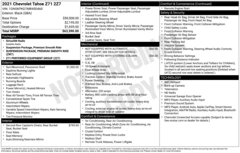 Another view of 2021 Chevrolet Tahoe Z71 for sale in Lexington, NC at Jerry Hunt Supercenter - Lexington