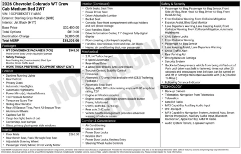 More photos of 2026 Chevrolet Colorado Work Truck at Jerry Hunt Supercenter - Lexington, NC