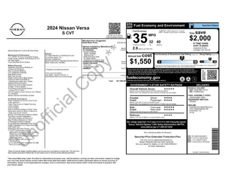 More photos of 2024 Nissan Versa 1.6 S at Jerry Hunt Supercenter - Lexington, NC