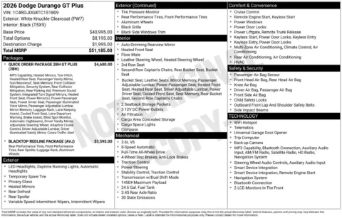 Another view of 2026 Dodge Durango GT Plus for sale in Lexington, NC at Jerry Hunt Supercenter - Lexington
