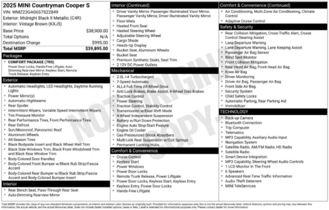 Another view of 2025 MINI Cooper S Countryman Cooper S ALL4 for sale in Lexington, NC at Jerry Hunt Supercenter - Lexington