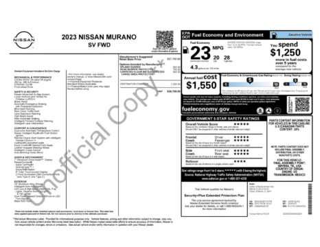 Another view of 2023 Nissan Murano SV for sale in Lexington, NC at Jerry Hunt Supercenter - Lexington