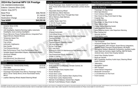 Another view of 2024 Kia Carnival SX Prestige for sale in Lexington, NC at Jerry Hunt Supercenter - Lexington