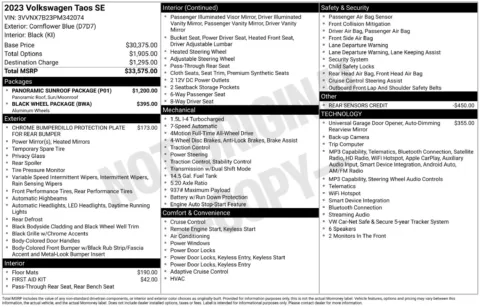 Another view of 2023 Volkswagen Taos 1.5T SE for sale in Lexington, NC at Jerry Hunt Supercenter - Lexington