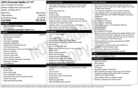 Another view of 2025 Chevrolet Malibu LT for sale in Lexington, NC at Jerry Hunt Supercenter - Lexington