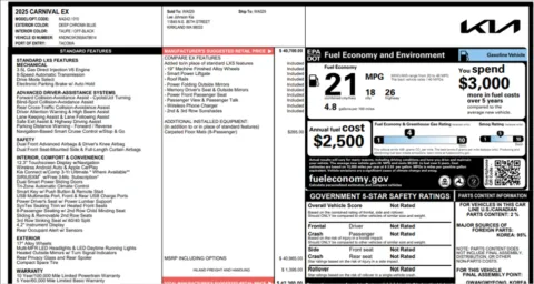 Photos of 2025 Kia Carnival EX for sale in Orem, UT at AutoMatch