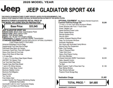 Photos of 2020 Jeep Gladiator SPORT S for sale in Orem, UT at AutoMatch