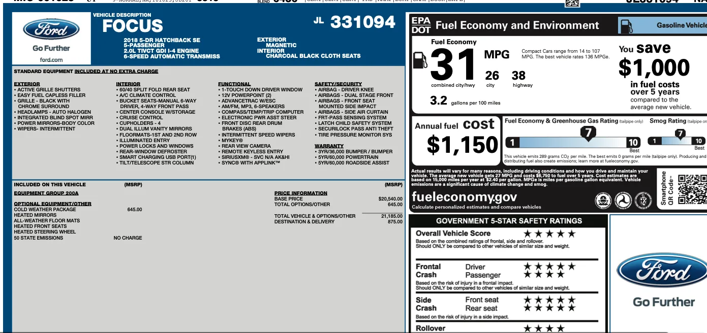Photos of 2018 Ford Focus SE for sale in Orem, UT at AutoMatch
