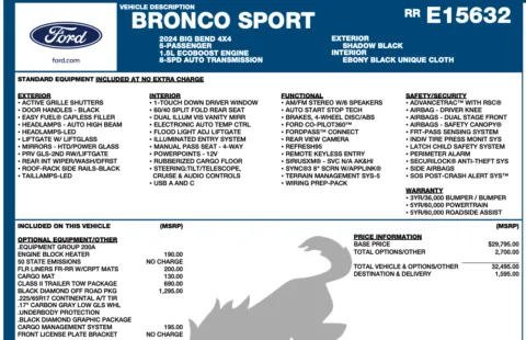 Another view of 2024 Ford Bronco Sport Big Bend for sale in Orem, UT at AutoMatch