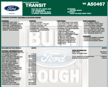 Photos of 2022 Ford Transit 350 for sale in Orem, UT at AutoMatch