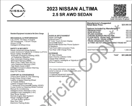 Photos of 2023 Nissan Altima 2.5 SR for sale in Orem, UT at AutoMatch