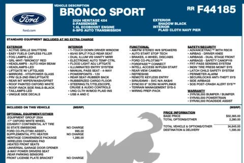 Photos of 2024 Ford Bronco Sport Heritage for sale in Orem, UT at AutoMatch