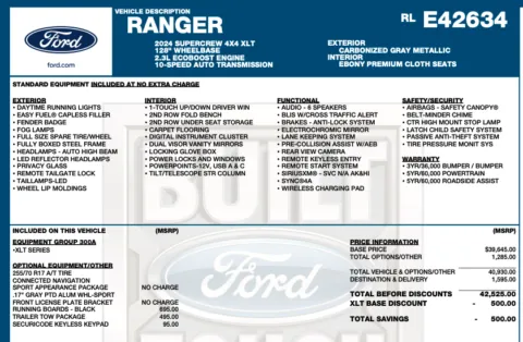Photos of 2024 Ford Ranger XLT for sale in Orem, UT at AutoMatch