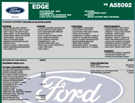 Another view of 2023 Ford Edge SEL for sale in Orem, UT at AutoMatch