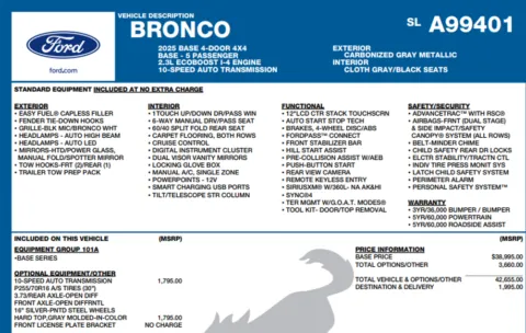 Photos of 2025 Ford Bronco for sale in Orem, UT at AutoMatch