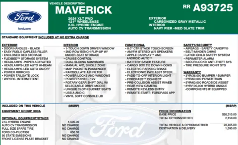 Another view of 2024 Ford Maverick XLT for sale in Orem, UT at AutoMatch