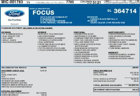 Photos of 2013 Ford Focus ST for sale in Orem, UT at AutoMatch