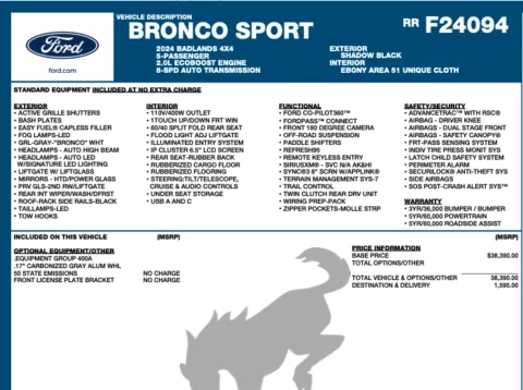 Photos of 2024 Ford Bronco Sport Badlands for sale in Orem, UT at AutoMatch