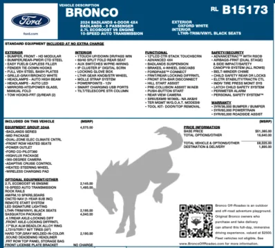 Photos of 2024 Ford Bronco Badlands for sale in Orem, UT at AutoMatch