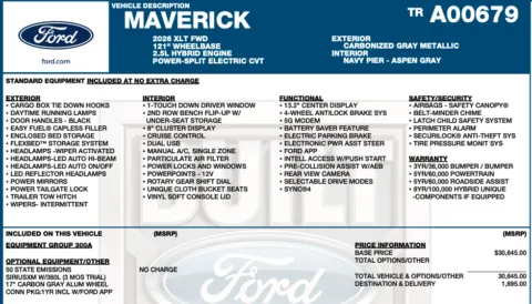Photos of 2026 Ford Maverick XLT for sale in Orem, UT at AutoMatch