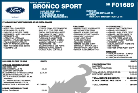 Photos of 2025 Ford Bronco Sport Big Bend for sale in Orem, UT at AutoMatch