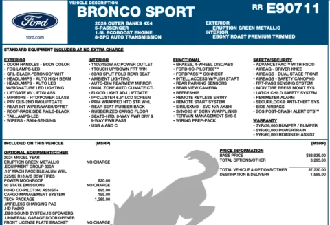 Photos of 2024 Ford Bronco Sport Outer Banks for sale in Orem, UT at AutoMatch